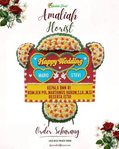 Karangan Papan Bunga Pernikahan di Tenjoayu